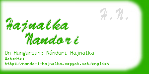 hajnalka nandori business card